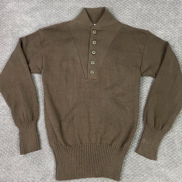 Vintage DSCP Garrison Collection Sweater Men's Large 42-44 Brown Military OD - Picture 1 of 9